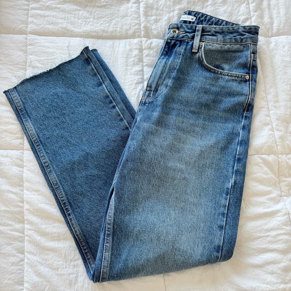 ZARA High-Rise Straight Leg Jeans